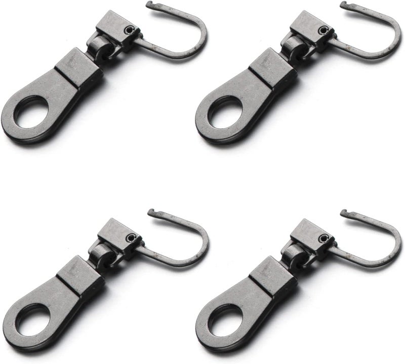 Mizeer Zipper Pull Replacement for Small Holes Zipper, Detachable Zipper Tab Repair for Clothing Jackets Boots Purse 4pcs GunBlack - Image 5